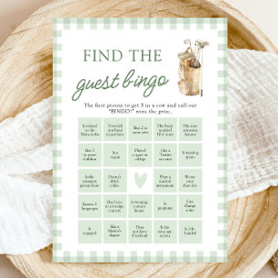 Green Golf Find the Guest Bingo Baby Shower Game Invitation