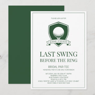 Green Golf Last Swing Before the Ring Bridal Party Invitation