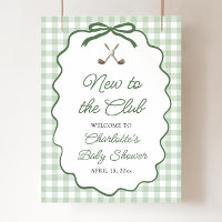 Green Golf New to the Club Baby Shower Welcome