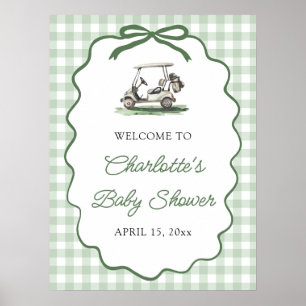 Green Golf New to the Club Baby Shower Welcome Poster