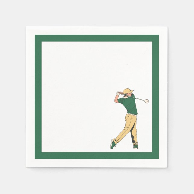 Green Golf Party Napkin (Front)