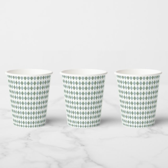 Green Golf Pattern Birthday  Paper Cups (Multi)