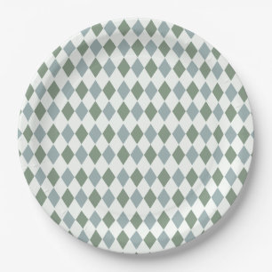 Green Golf Pattern Birthday Paper Plate