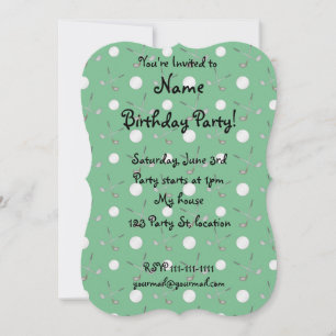 Green golf pattern invitation