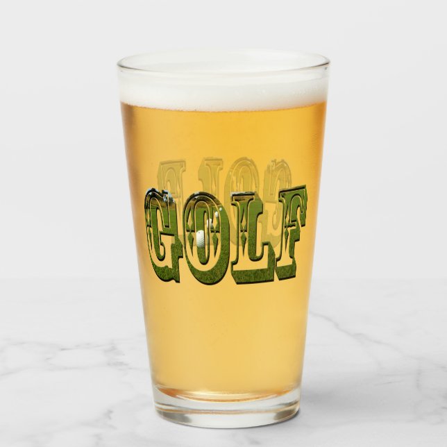 Green Golf Picture Logo, Glass (Front Filled)