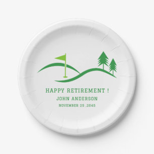 Green Golf Theme Retirement Party  Paper Plate