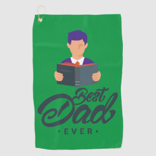 Green Golf towel with a Best Dad Ever
