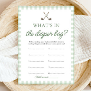 Green Golf What's In The Diaper Bag Baby Shower Invitation