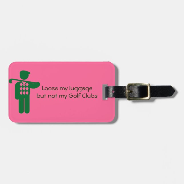 Green golfer bag tag (Front Horizontal)
