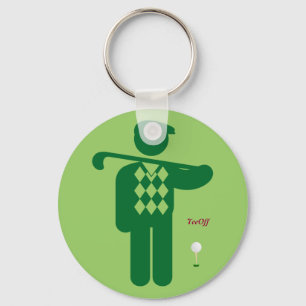 Green golfer keychain