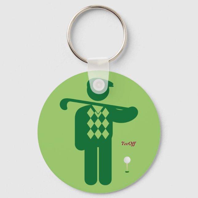 Green golfer keychain (Front)