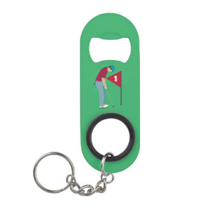 Green Golfer Putting Ball