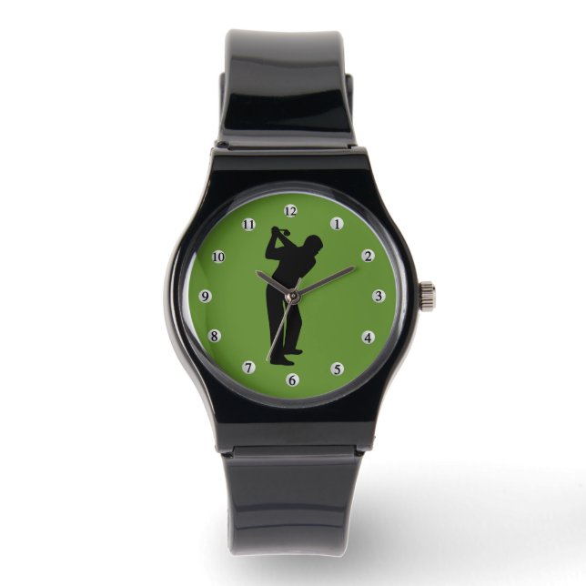 Green Golfer with Golf Ball Numbers Watch (Front)