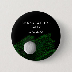 Green golfers course golf ball golf bachelor party 6 cm round badge