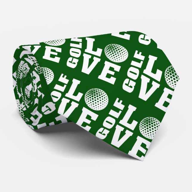 Green Golfer's Love Tie (Rolled)