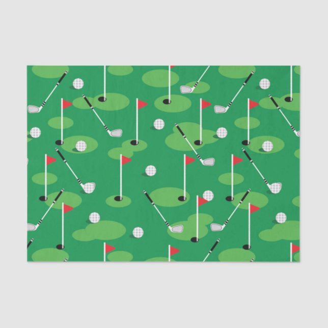 Green Golfers  Tissue Paper (Front)
