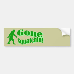Green gone squatchin slogan text bumper sticker