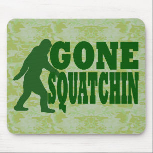 Green gone squatchin slogan text mouse mat