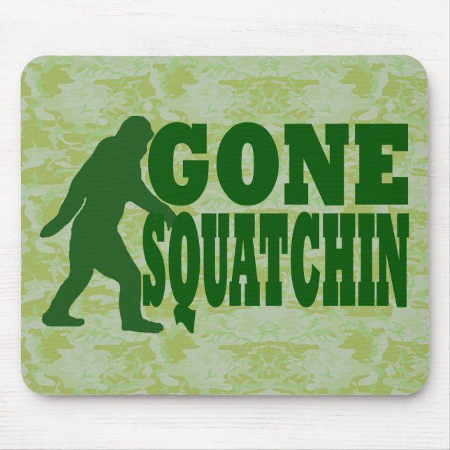 Green gone squatchin slogan text mouse mat (Front)