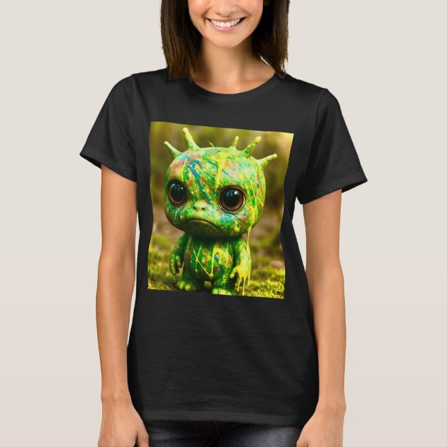 Green Goo Monster – Creepy Cute Canvas Print T-Shirt (Front)