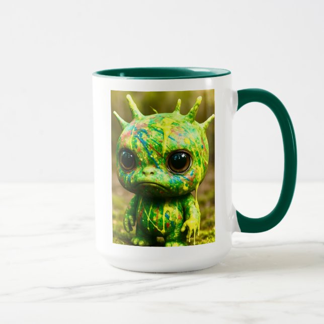 Green Goo Monster – Creepy Cute Print Mug (Right)