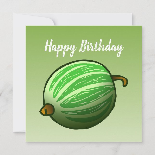 Green Gooseberry Fruit Card (Front)