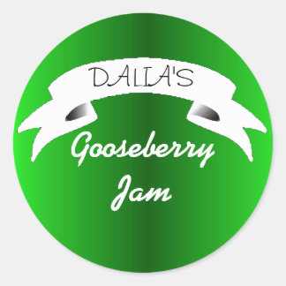 Green gooseberry jam label