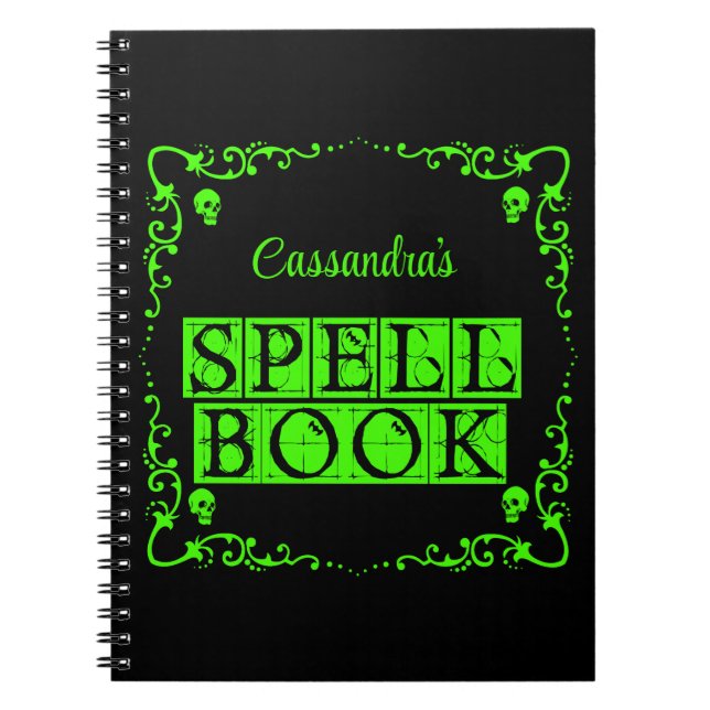Green Goth Spell Book Personalised (Front)