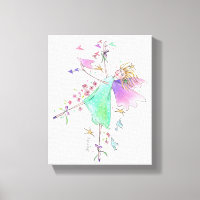Green Gowned Angel Bringing Love and Peace Canvas