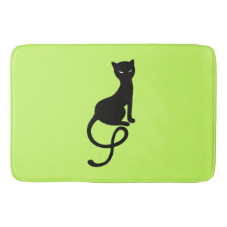 Green Gracious Evil Black Cat Bath Mat