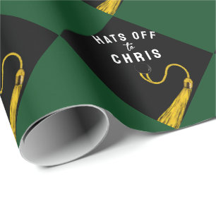 Green Grad Gift Wrapping Paper