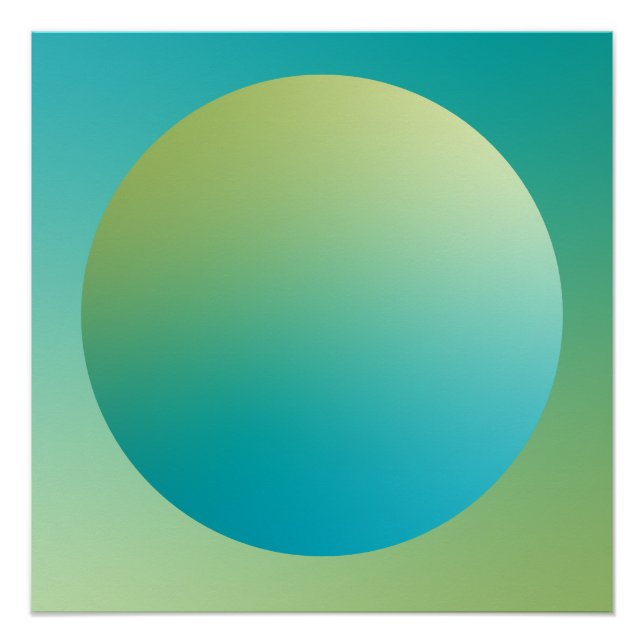 Green Gradient Circle Vignette Abstract Design Poster (Front)