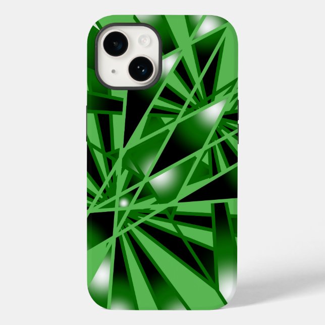 Green Gradient Colour Fill Art Perspective Drawing Case-Mate iPhone Case (Back)
