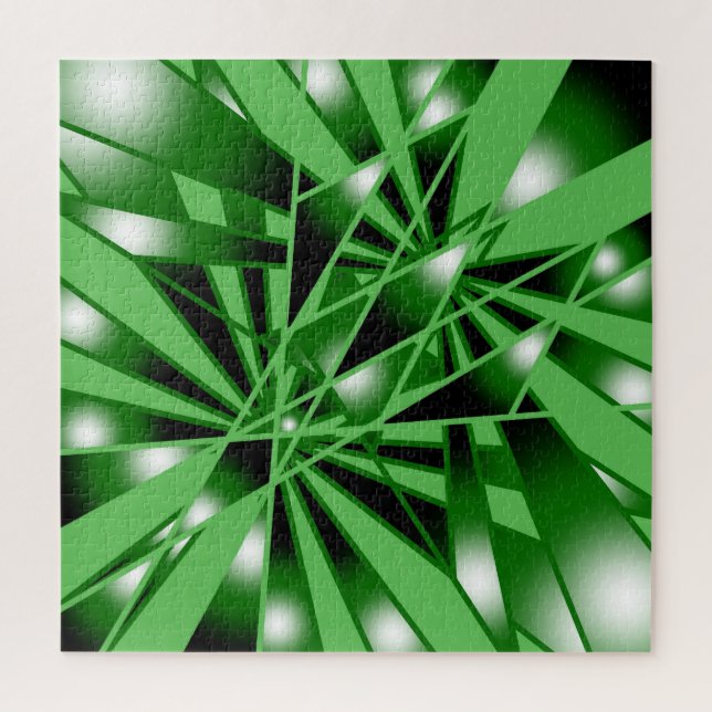 Green Gradient Colour Fill Art Perspective Drawing Jigsaw Puzzle (Vertical)