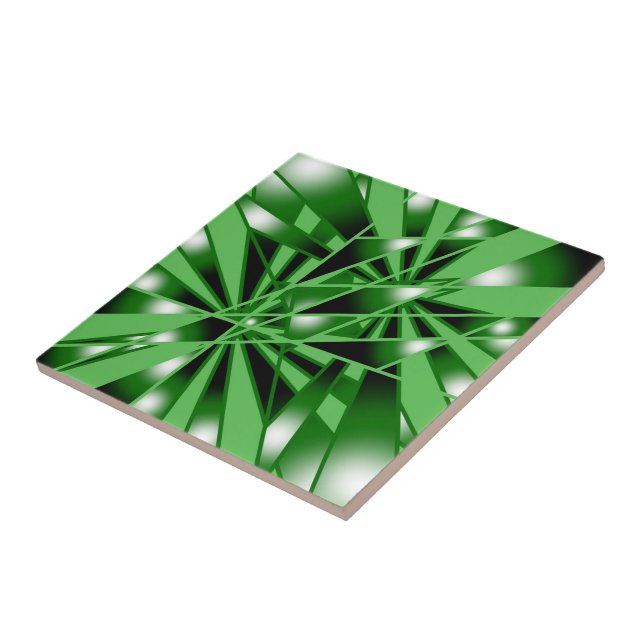 Green Gradient Colour Fill Art Perspective Drawing Tile (Side)