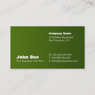 Green Gradient Custom Business Card Template