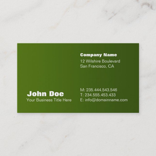 Green Gradient Custom Business Card Template (Front)