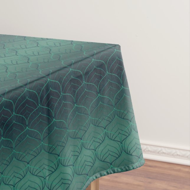 Green gradient in art deco style. tablecloth (In Situ)