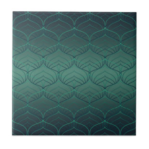 Green gradient in art deco style. tile