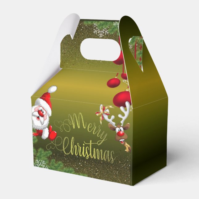green gradient of papa Noel Favour Box (Front Side)