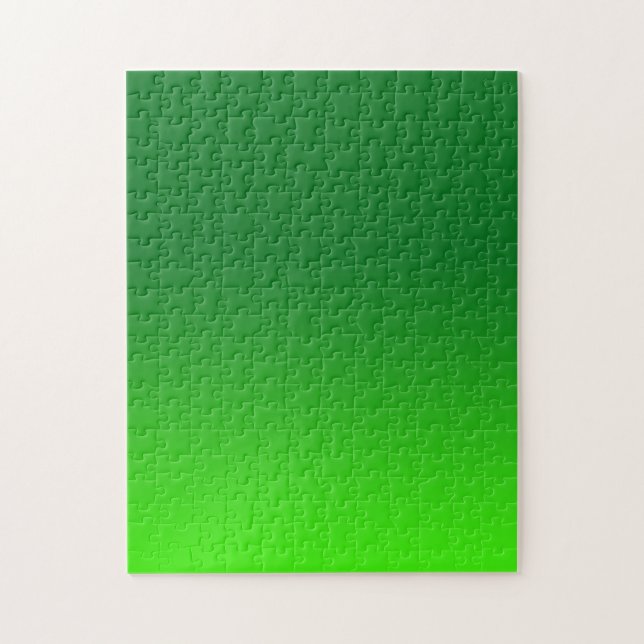 Green Gradient Ombre Vivid Modern Simple Jigsaw Puzzle (Vertical)