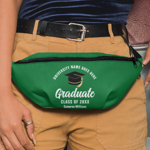 Green Graduate Customisable 2025 Graduation Bum Bags