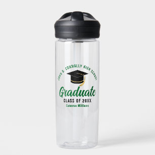 Green Graduate Personalised Graduation Gift Water Bottle