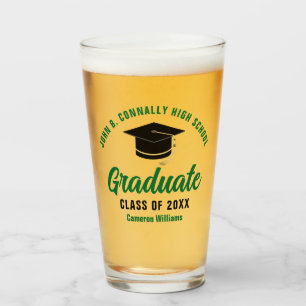 Green Graduate Personalised Graduation Party Glass