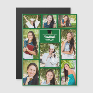Green Graduate Photo Collage Graduation Magnet