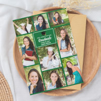 Green Graduate Photo Collage Modern Graduation