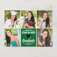 Green Graduate Photo Collage Modern Graduation