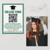 Green Graduate Photo College Fund QR Code
