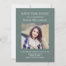 Green Graduation 2 Photo Save Date Class 2022