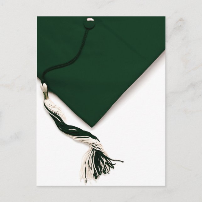 Green Graduation Cap and Tassel Postcard (Front)